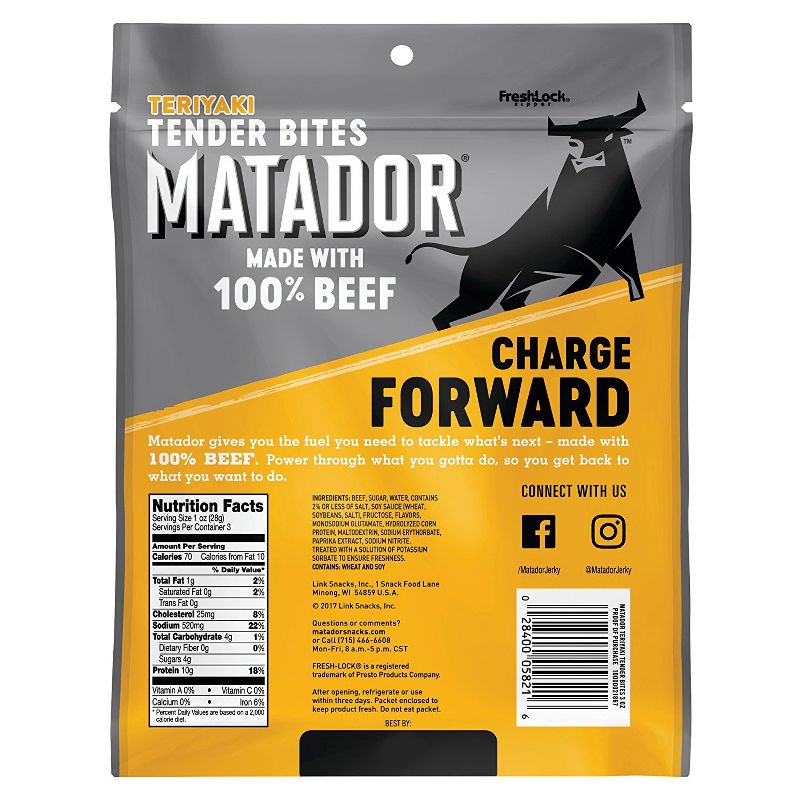Matador Slow Cooked & Smoked Teriyaki Beef Jerky - 3oz