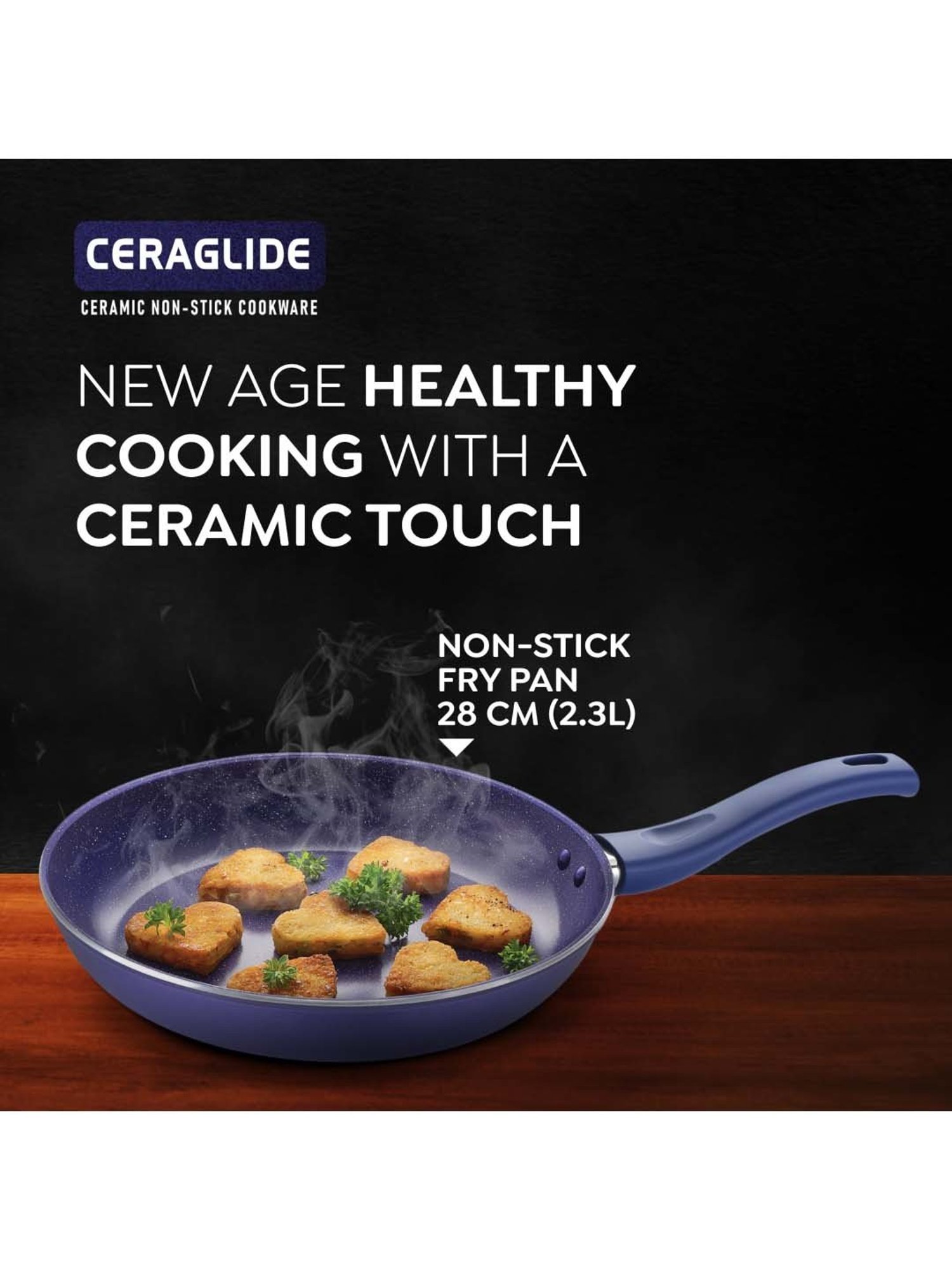 Prestige Ceraglide Ceramic Coating Blue Aluminium 28 cm Induction Non-Stick Fry Pan (2.3 L)