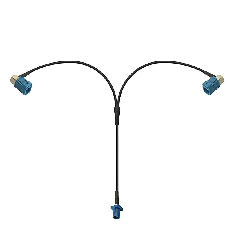 Fakra Splitter, Fakra Cable Male to Female RG174 Coaxial Cable Y Type Splitter for Car Stereo GPS Antenna Extension Cable, 2Ft