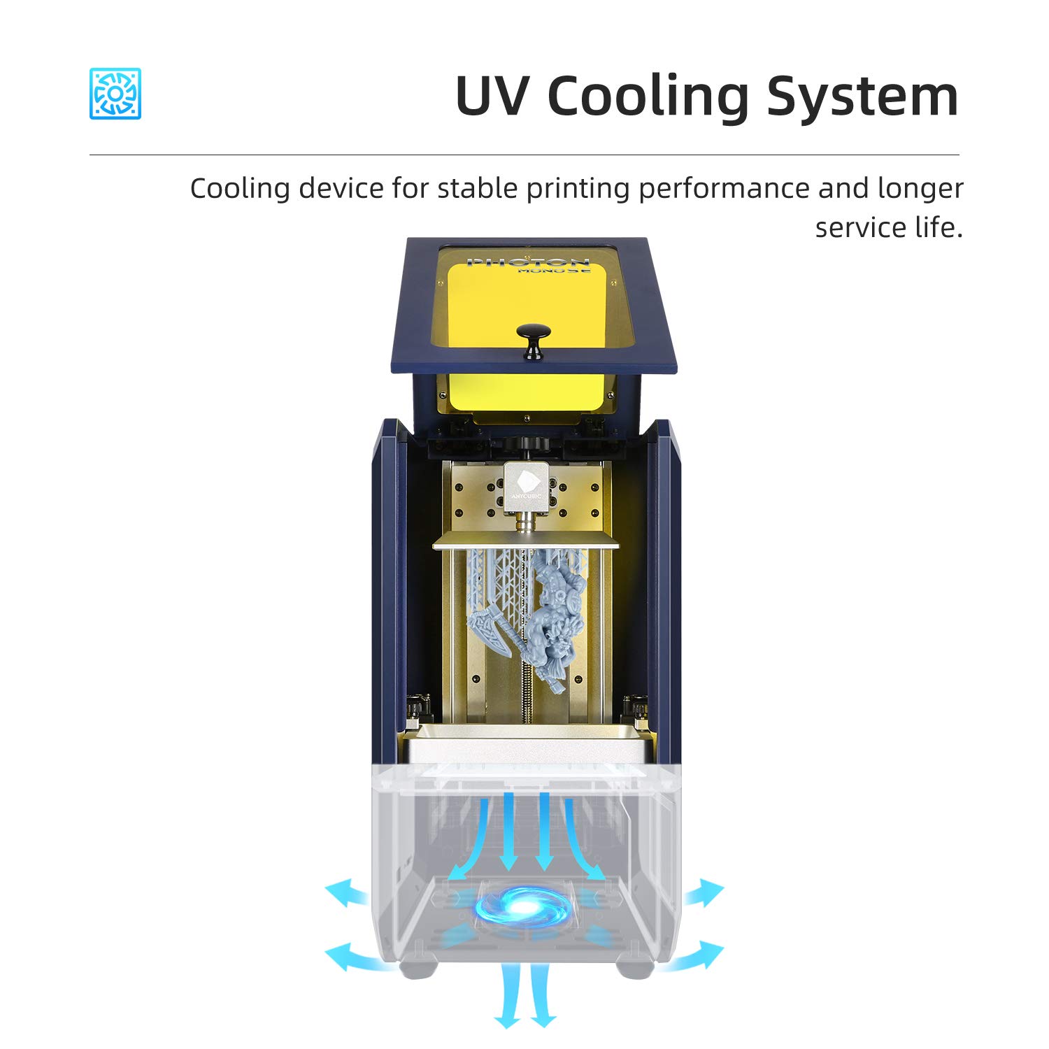 ANYCUBIC Photon Mono SE 3D Printer, UV LCD SLA Photocuring Resin 3D Printer, 6" 2K Mono Screen, WiFi Control, Ultra Fast Printing, Dual Z-axis Linear Rail, Print Size 5.1x3.1x6.3inch