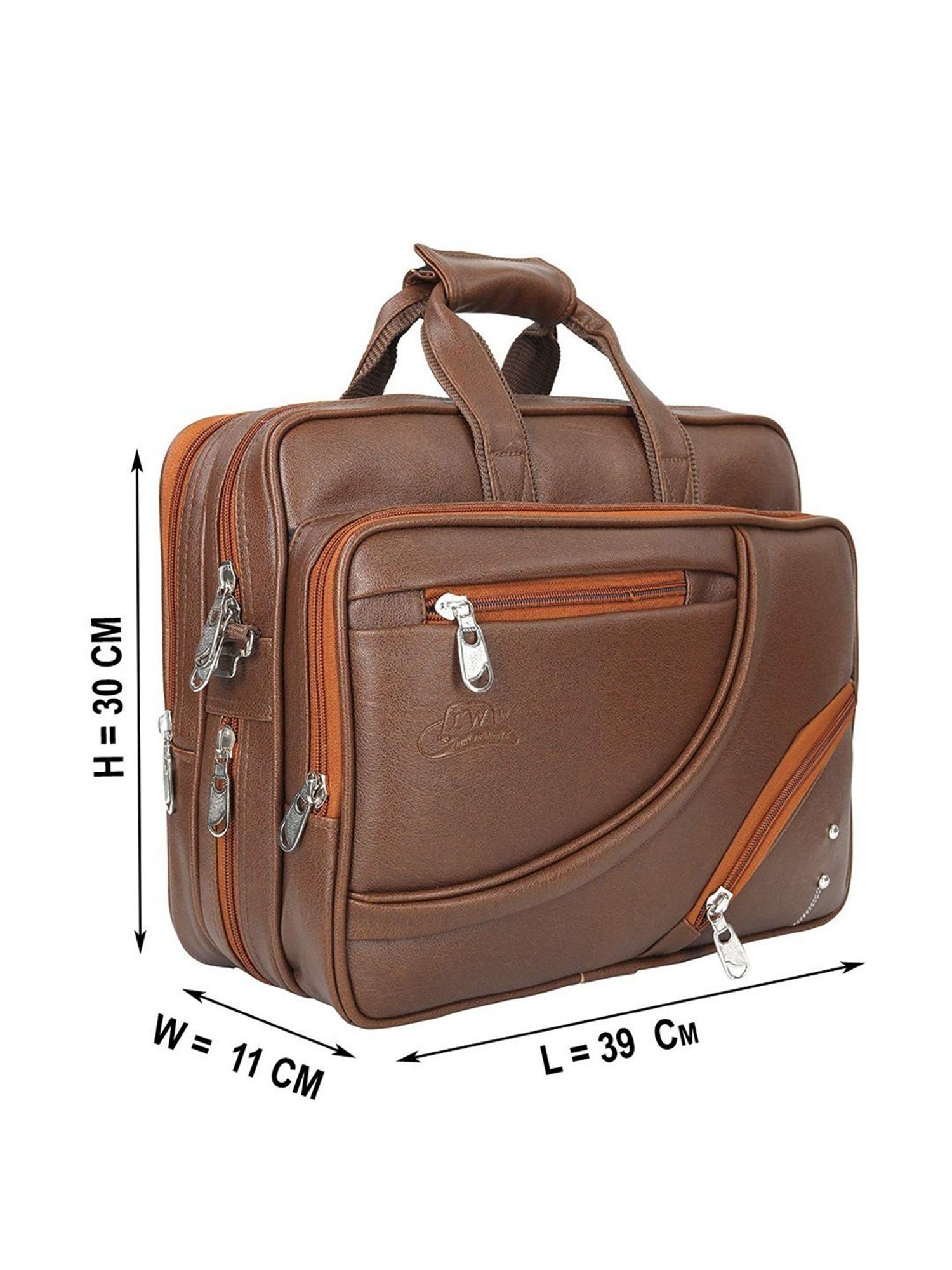 Leather World Tan Synthetic Medium Laptop Messenger Bag