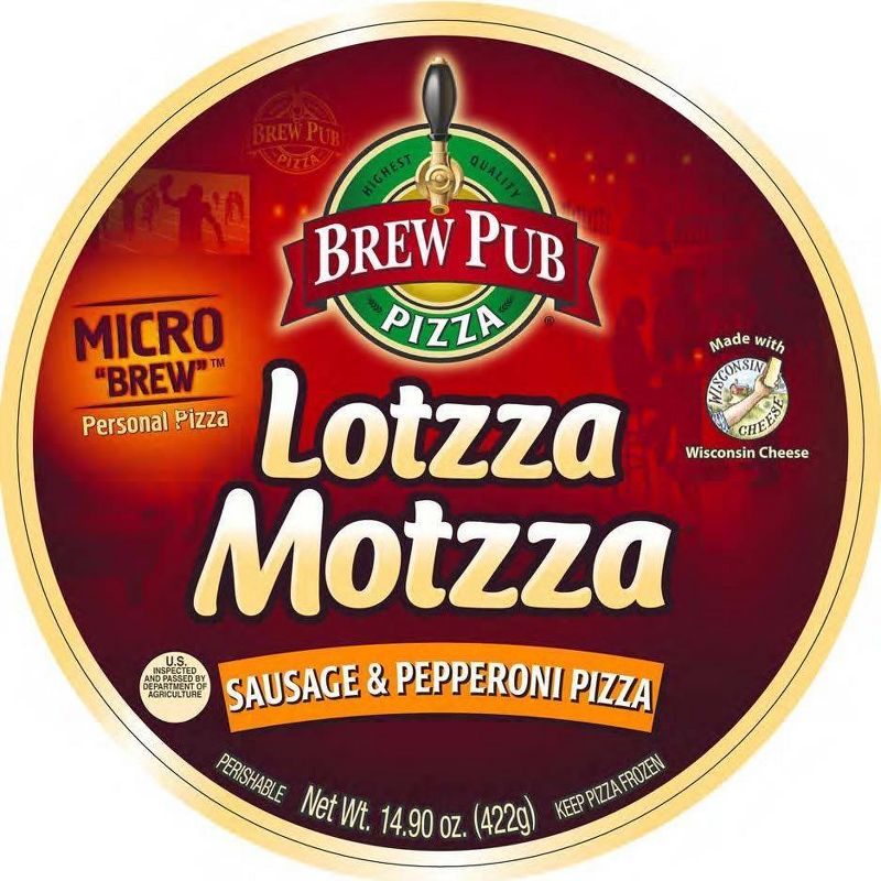 Brew Pub Lotzza Motzza Sausage & Pepperoni 9-inch Frozen Pizza - 14.9oz