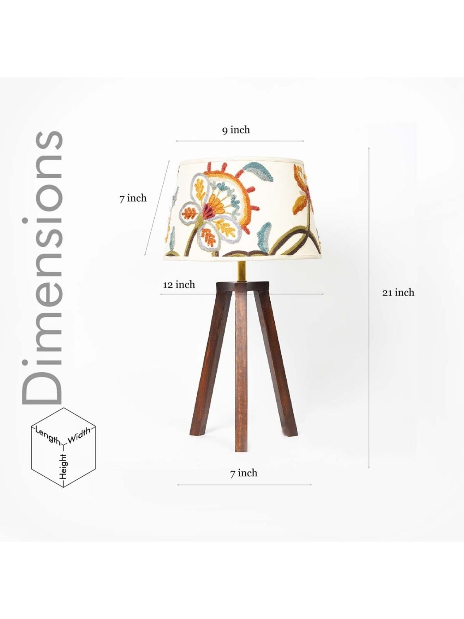 Kapoor Lamp Shades Honey & White Wood Griffith Tripod Casement Shade Table Lamp