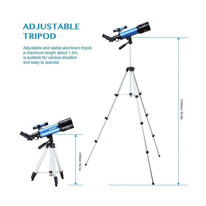 Telescopes for Adults Astronomy Beginners 70mm400mm Kids Telescope with Phone Adapter Tripod Finderscope ErectImage Diagonal and Moon Filter