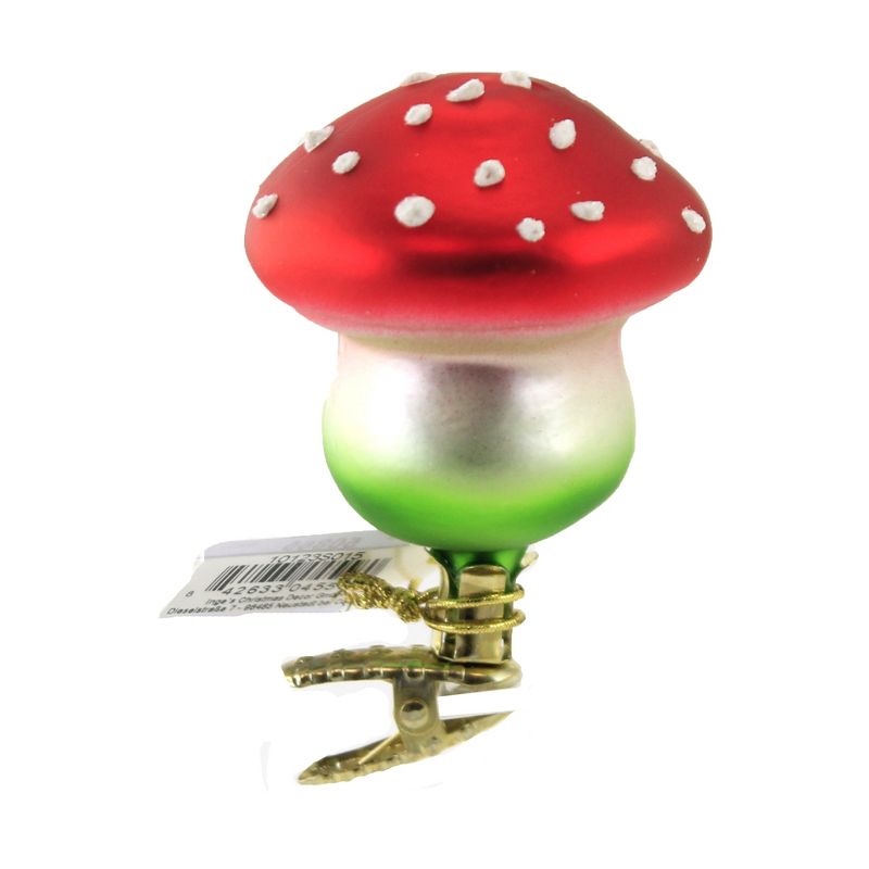 Inge Glas 2.75" Lucky Charm Mushroom Christmas Ornament Spring  -  Tree Ornaments