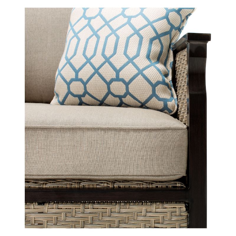 La-Z-Boy Outdoor Colton 4pc Wicker Outdoor Seating Set with Sunbrella Cast Shale Cushion