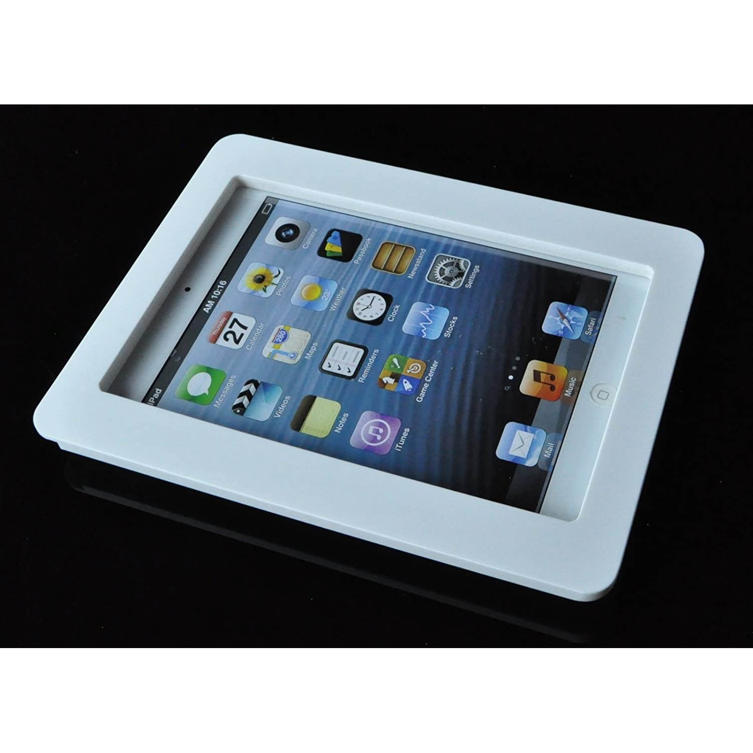 POS IN CLOUD TABcare White Acrylic Security Anti-Theft VESA Enclosure for iPad Mini 1/2/3 with Wall Mount Kit