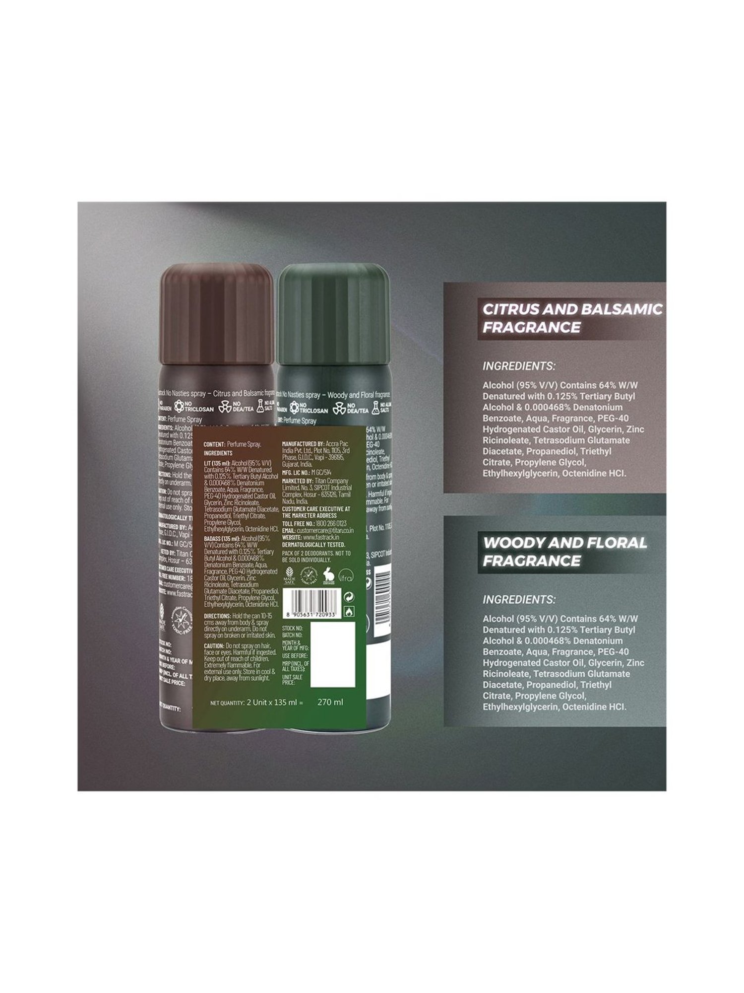 Fastrack No Nasties Lit And Badass Perfume Spray - Pack of 2