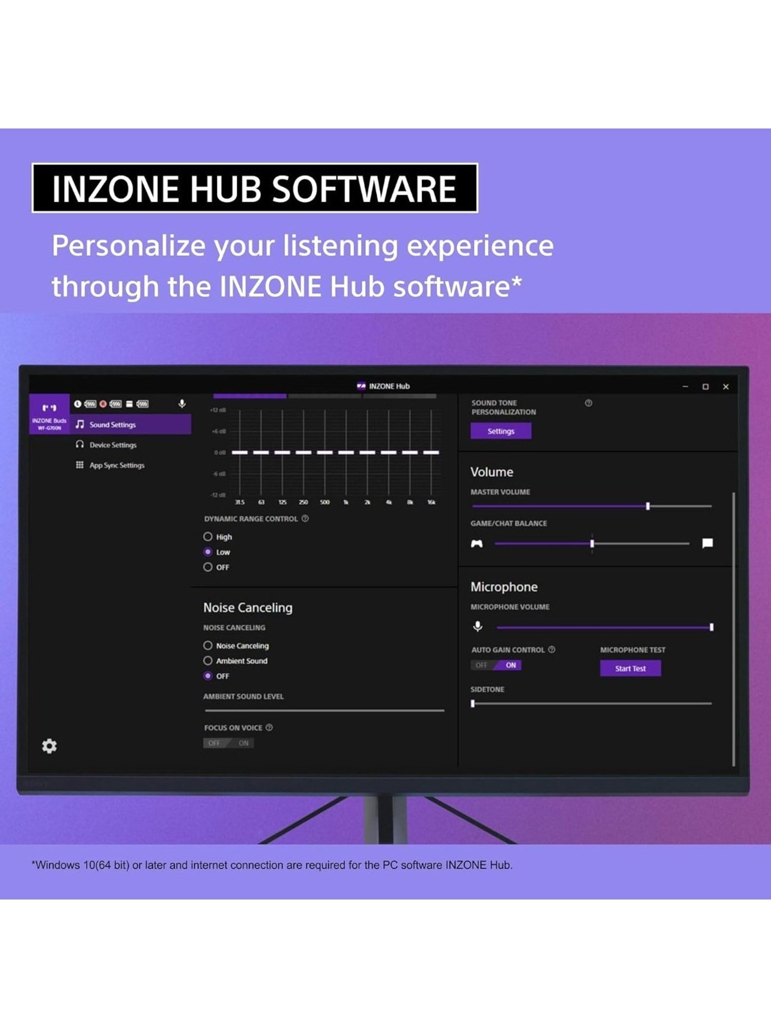 Sony INZONE WFG700N In Ear Bluetooth Earbuds with Noise Cancellation (White, True Wireless)