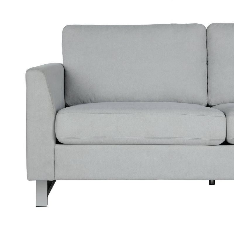 Dante Sofa with Chrome Legs Light Gray - CosmoLiving by Cosmopolitan