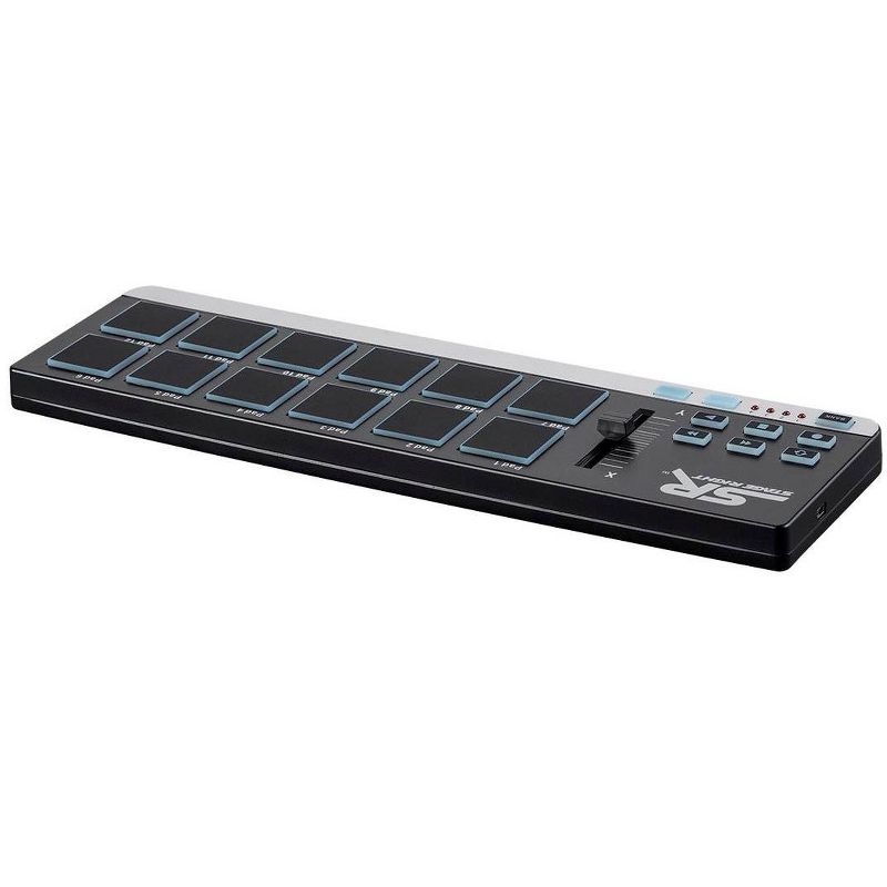 Monoprice SRP12 Compact USB Pad Controller with 12x Velocity Sensitive RGB Pads and 2x Assignable Buttons, 6x MMC Buttons - Stage Right Series