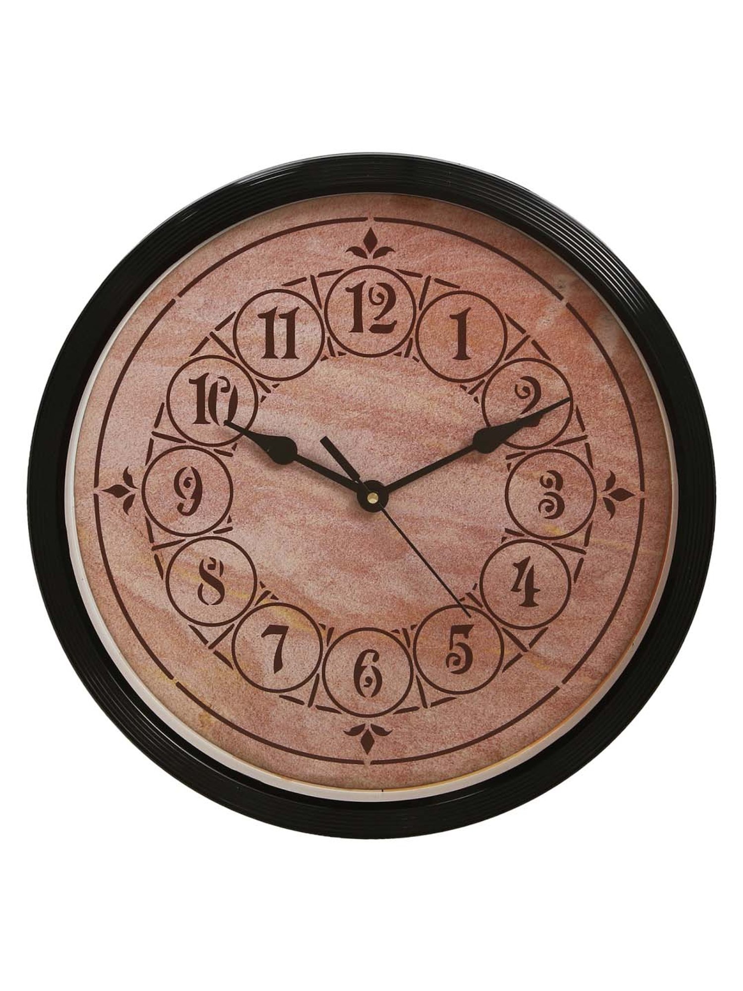 eCraftIndia Designer Round Analog Black Wall Clock