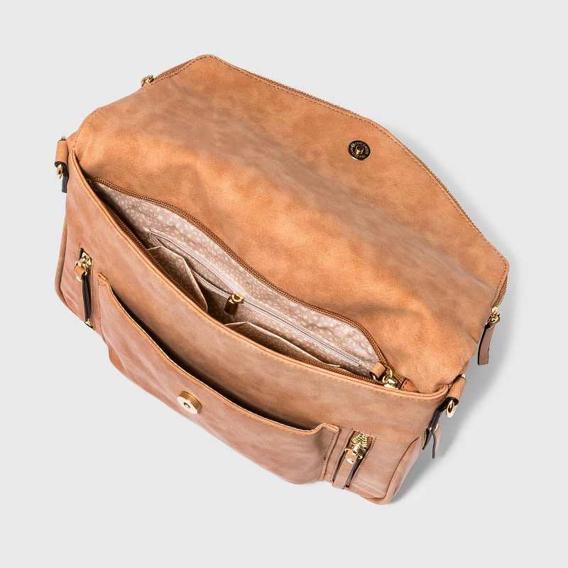 VR NYC Laser Cut Messenger Crossbody Bag - Mauve