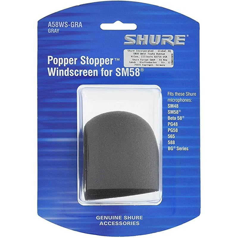 A58WS Foam Windscreen for All  Ball Type Microphones, Gray