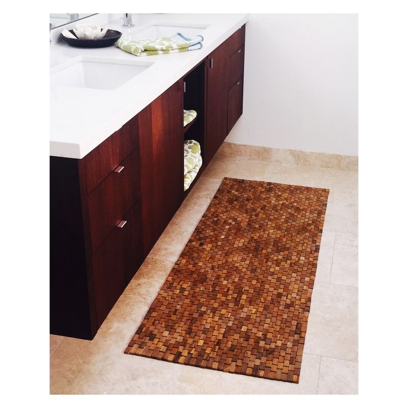 Teak Bath Floor Mat Runner Caramel - Hip-o Modern Living