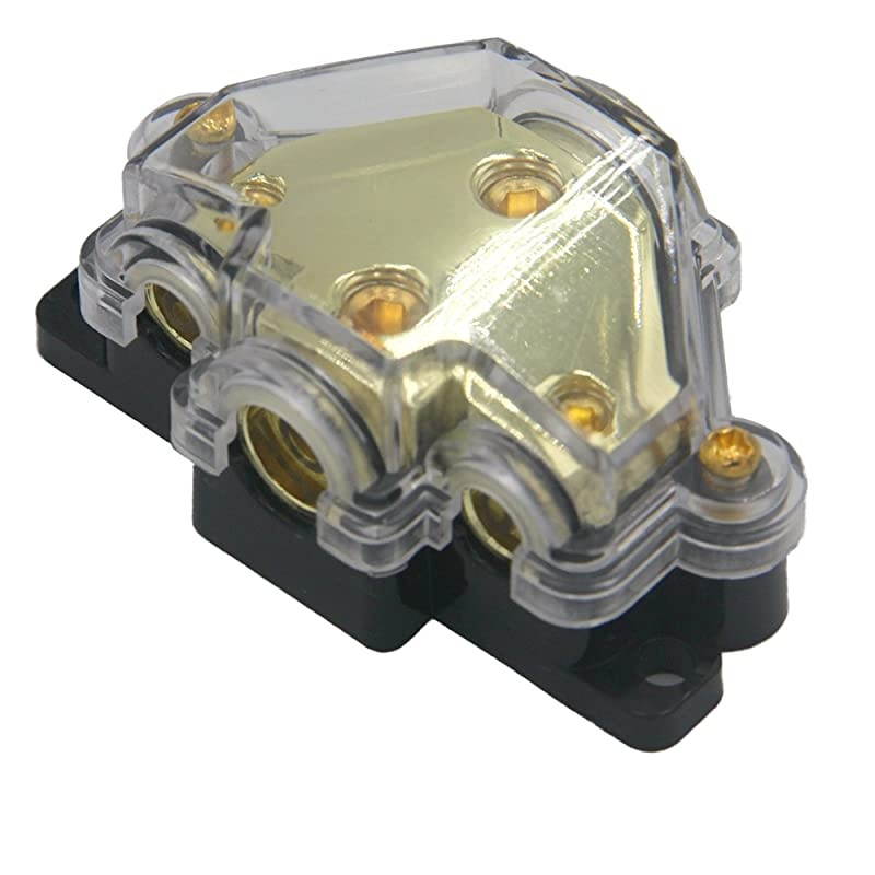 Power Distribution Block, Auto Car Audio Amplifier 1 in 3 Ways Fuse Holder Circuit Protector (3 Way)