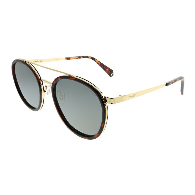 Polaroid PLD 6032/S 086 LM Unisex Round Polarized Sunglasses Dark Havana 53mm