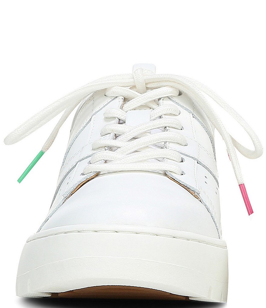 Vionic Simasa Leather Lizard Print Accent Lace-Up Platform Sneakers