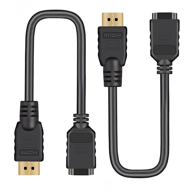 HDMI CableHDMI Extension Cable Male to Female Extender CableHigh Speed HDMI CableHDMI Extension for TV StickRoku Streaming StickChromecast12 Inch Pack of 2
