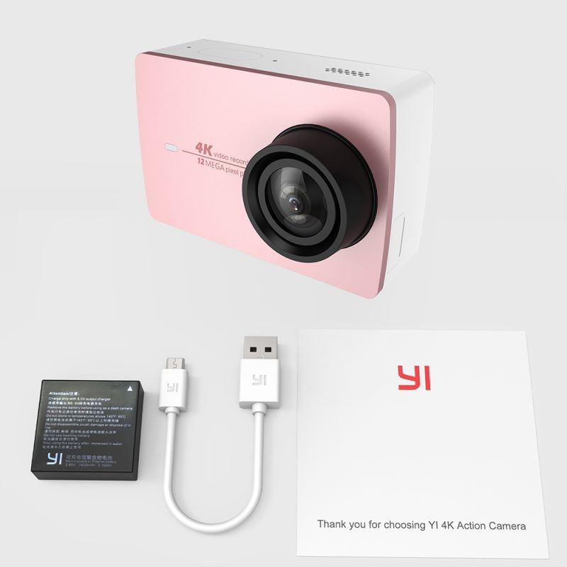 Yi 4K Action Camera 2.19" Touch Screen 1080P/120fps 720P/240fps Full HD 12MP Adopt for Ambarella A9SE75 5GHz WiFi Anti-shake Distortion Calibration 155&deg;Wide Angle Sports Cam DVR Camcorder