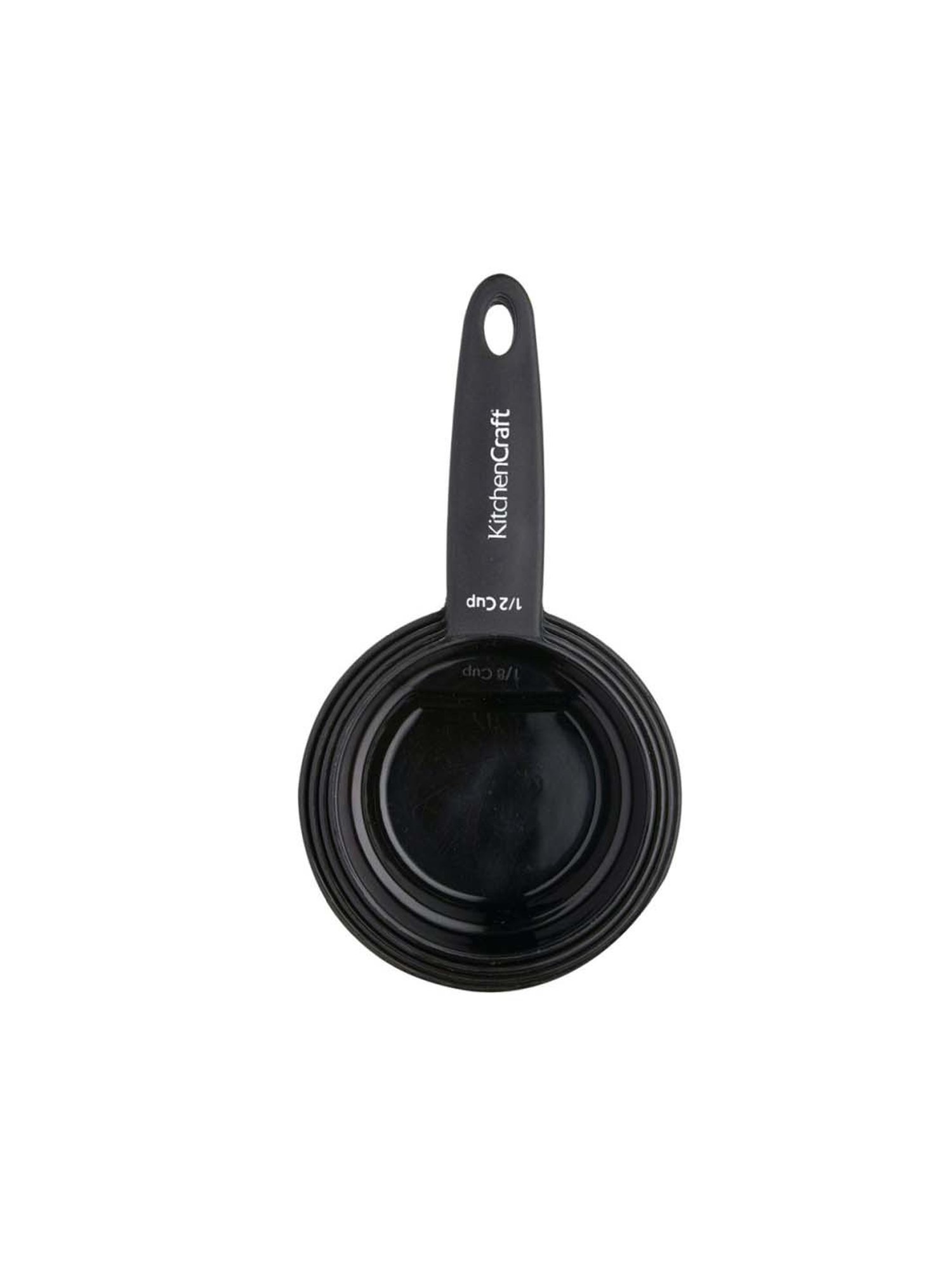 KitchenCraft Black Plastic Magnetic Measuring Cup - Set of 4