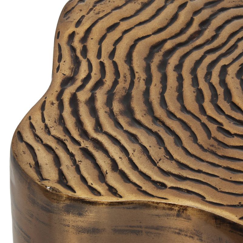 Hysham Boho Handcrafted Aluminum Tree Stump Side Table Aged Brass - Christopher Knight Home