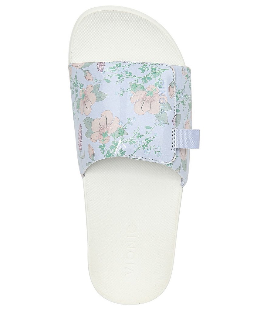 Vionic Keira Floral Print Adjustable Slides