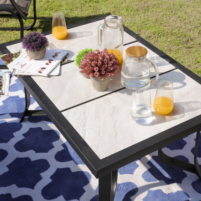 4pc Conversation Steel Patio Seating Sets Gray - Lokatse