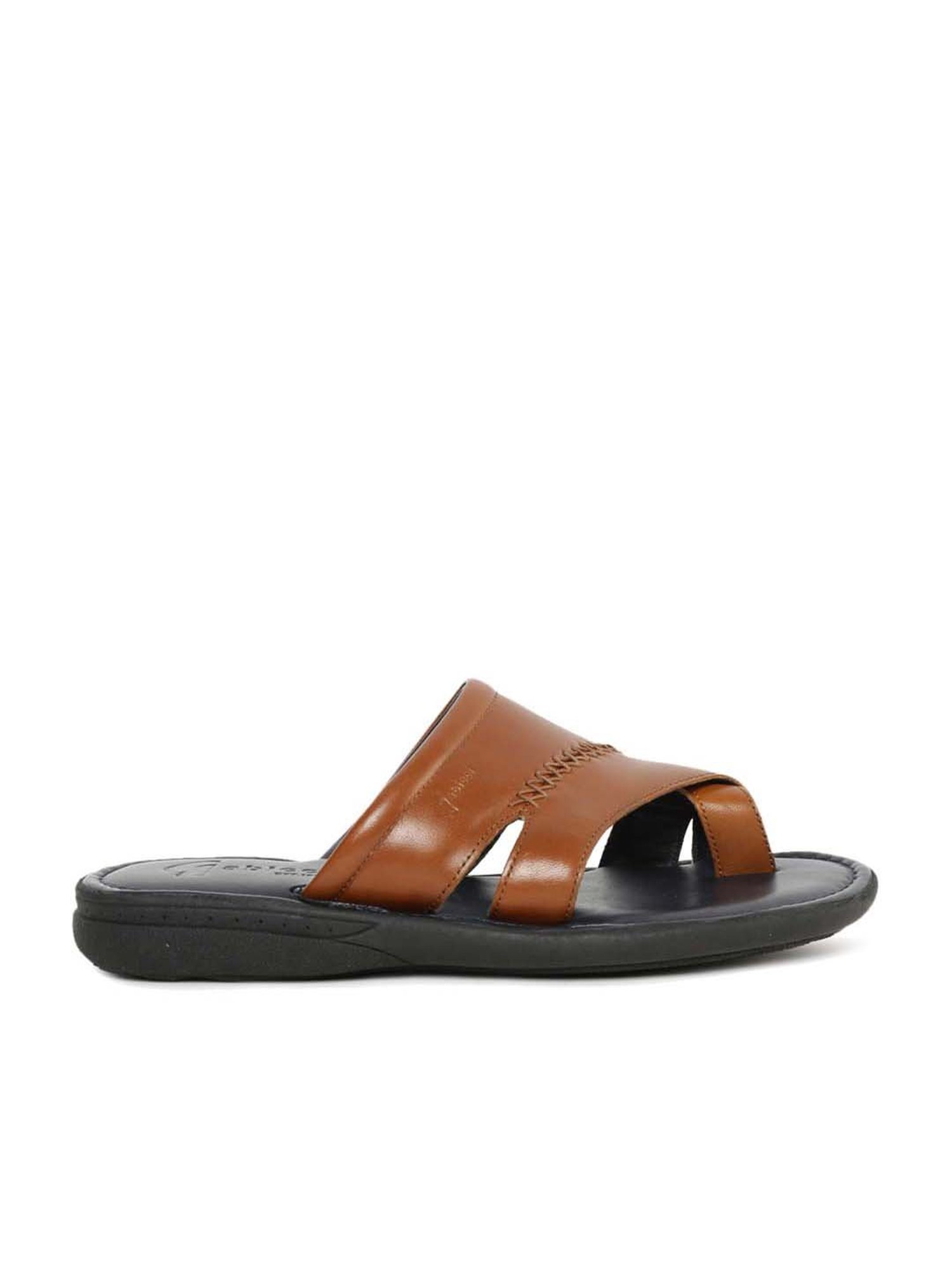 Gabicci Men's Rich Tan Cross Strap Sandals