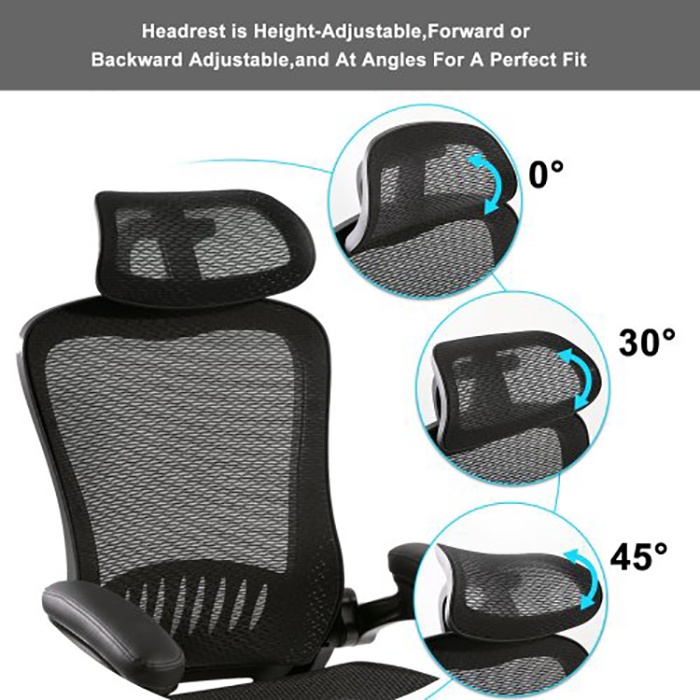 Office Chair &mdash;&mdash;Ergonomic Mesh Chair Computer Chair Home Executive Desk Chair Comfortable Reclining Swivel Chair High Back with Wheels and Adjustable Headrest for Teens/Adults(Black)