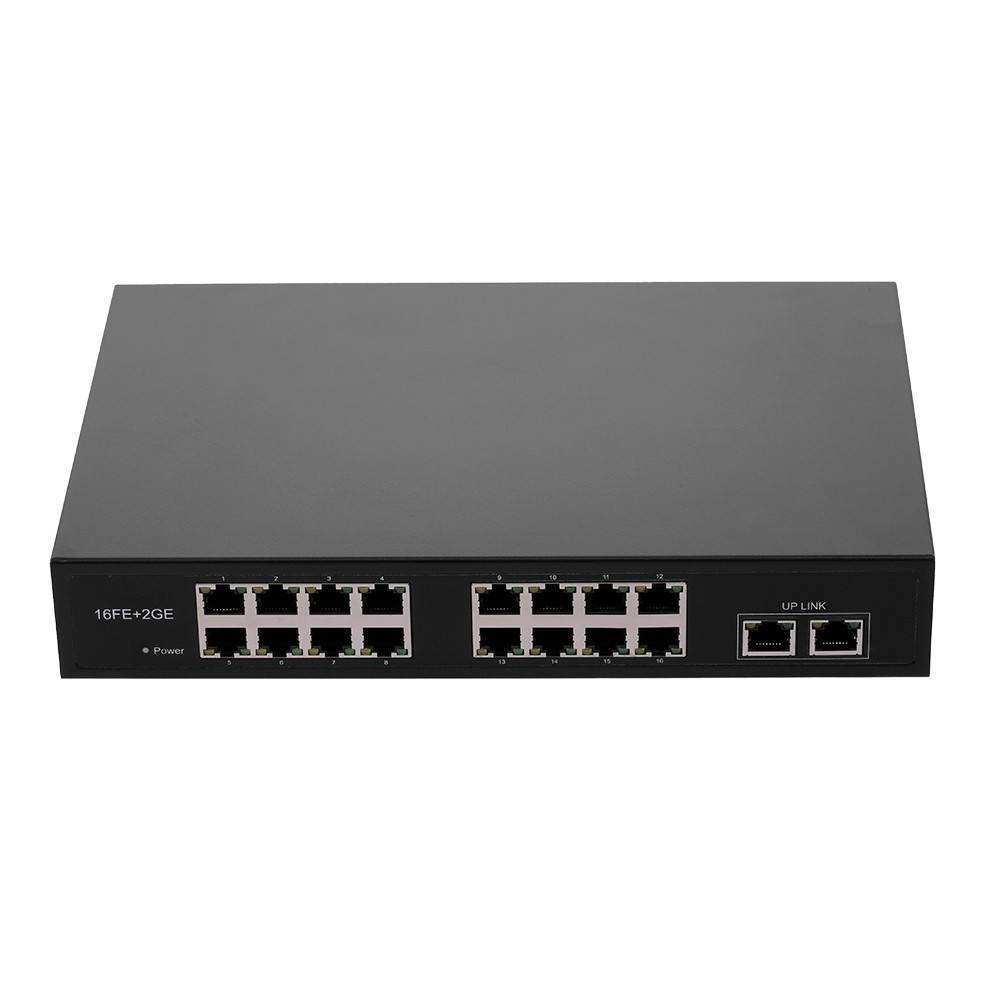 ZWD-16+2BZQN 16FE + 2GE POE Switch with 16 POE Ports 2 Gigabit Uplink IEEE 802.3af Standard POE Switch Power