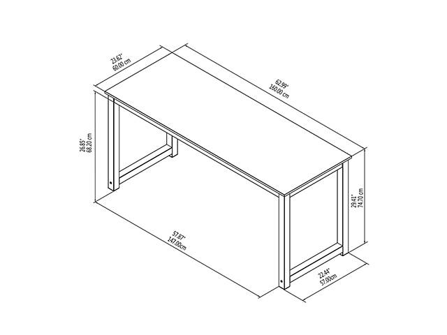 Computer Desk 63" Modern Sturdy Office Desk PC Laptop Desk Study Writing Table for Home Office Workstation,Sandalwood,GT173