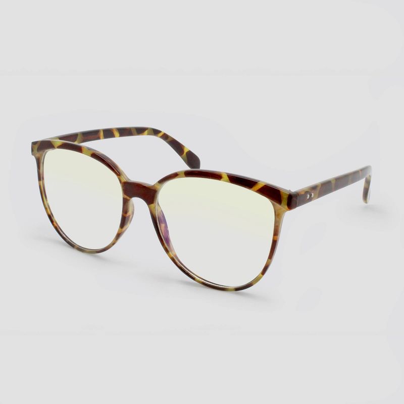 Women's Blue Light Filtering Cateye Round Plastic Sunglasses - Wild Fable™ Brown