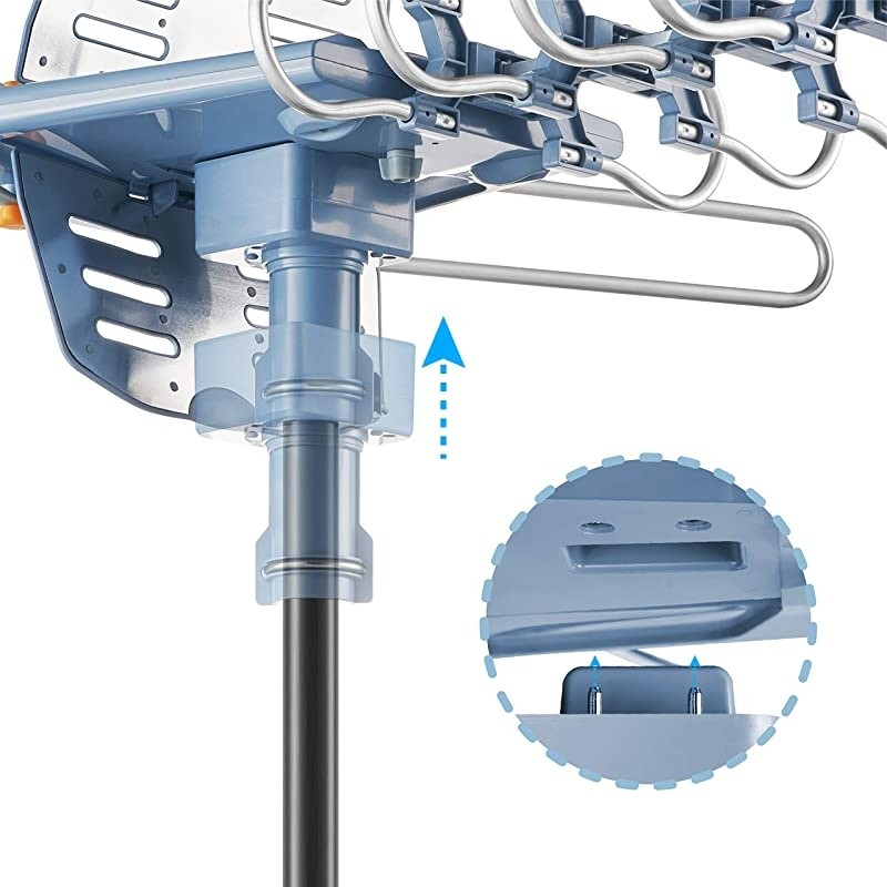 HDTV Antenna Ampilfied Digital Outdoor Antenna4K1080p High Reception40FT RG6 Coaxial Cable150 Miles Range360 Degree Rotation Wireless RemoteSnapOn Installation Support 2 TVS