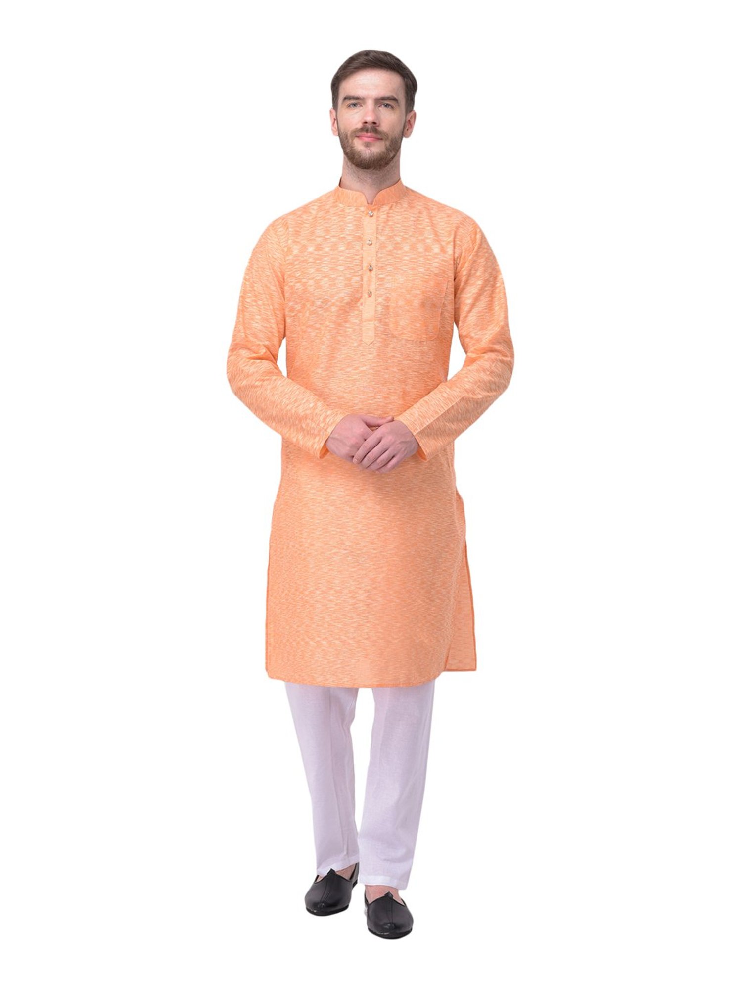 SG LEMAN Orange Kurta Bottom Set