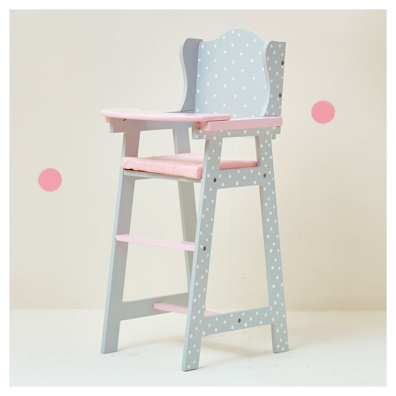 Olivia's Little World - Baby Doll Furniture - Baby High Chair (Gray Polka Dots)