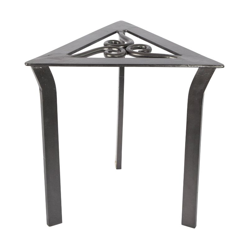 12" Tall Triangular Trivet Iron Plant Stand Graphite Powder Coat - Achla Designs