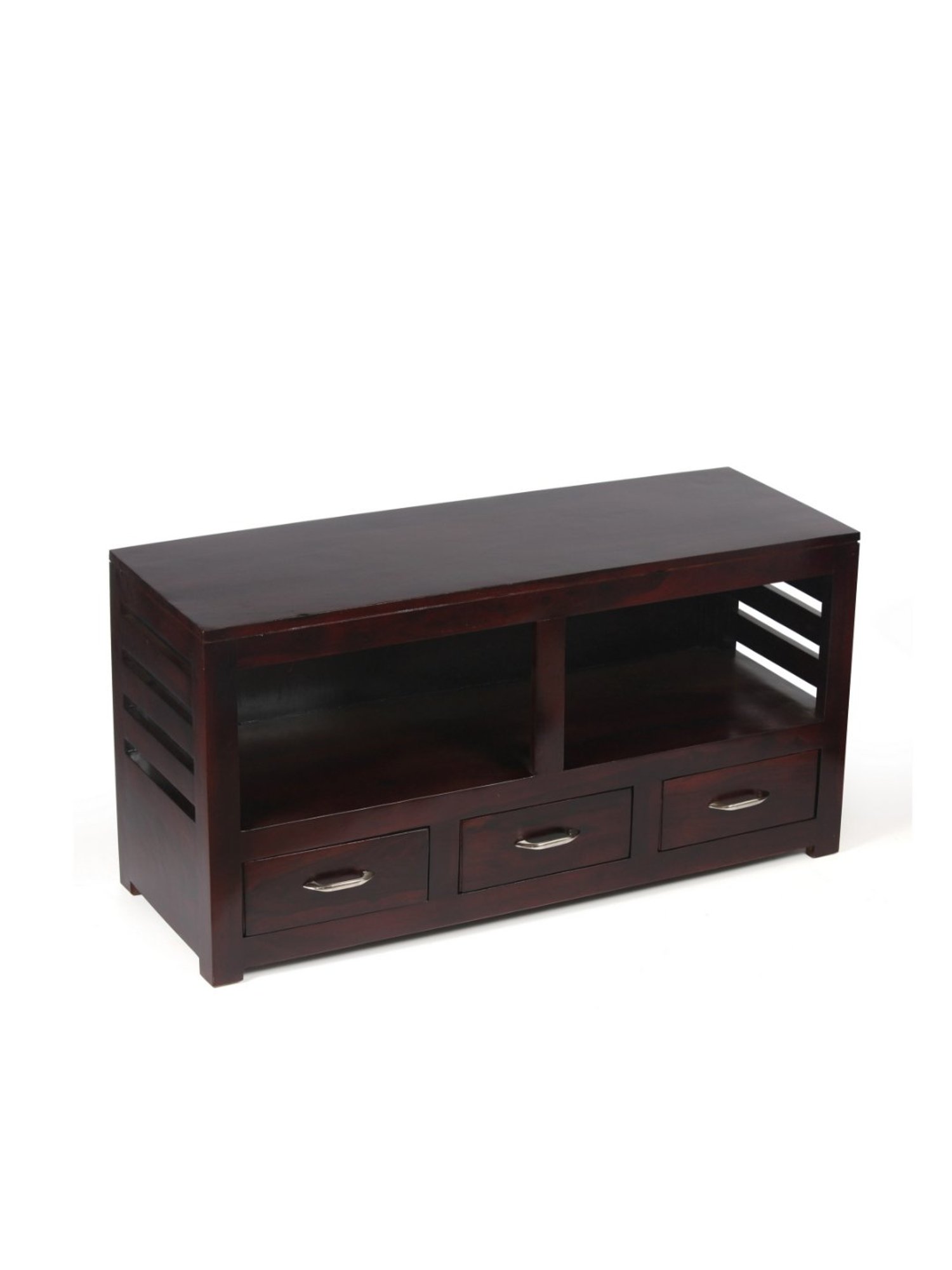 Ikiriya Allen Dark Brown Wood Console Table Dark Walnut Finish