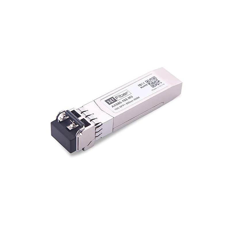 SFP+ SR Transceiver, SFP+ to LC Multimode Module Compatible for Cisco SFP--SR, Ubiquiti, Meraki MA-SFP-B-SR, Netgear, QNAP, D-Link, TP-Link, Supermicro, Mikrotik, 850nm, Duplex LC, 300m, DDM