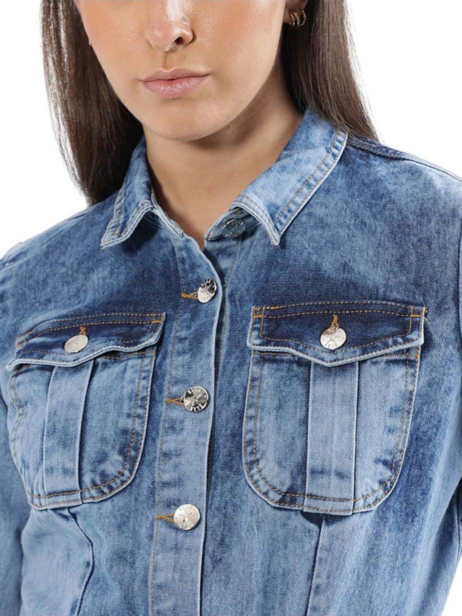 Elle Blue Cotton Jumpsuit