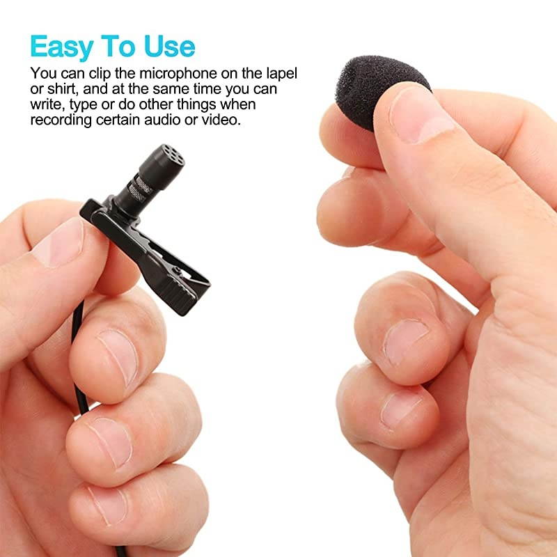 Lapel Microphone Metal Tie Clips Lavalier Microphone Replacement with Foam Windscreen Cover