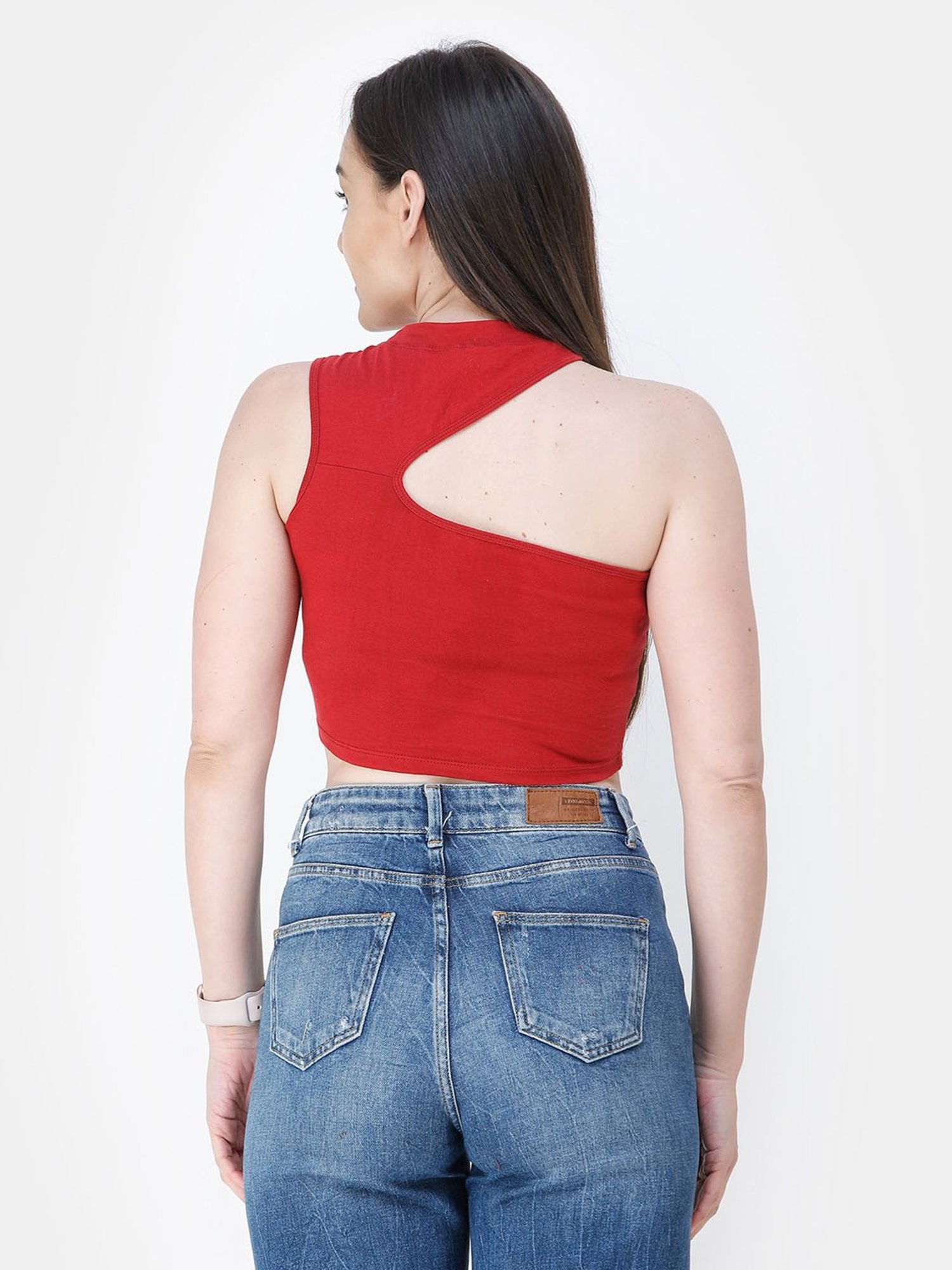 Cation Maroon Crop Top