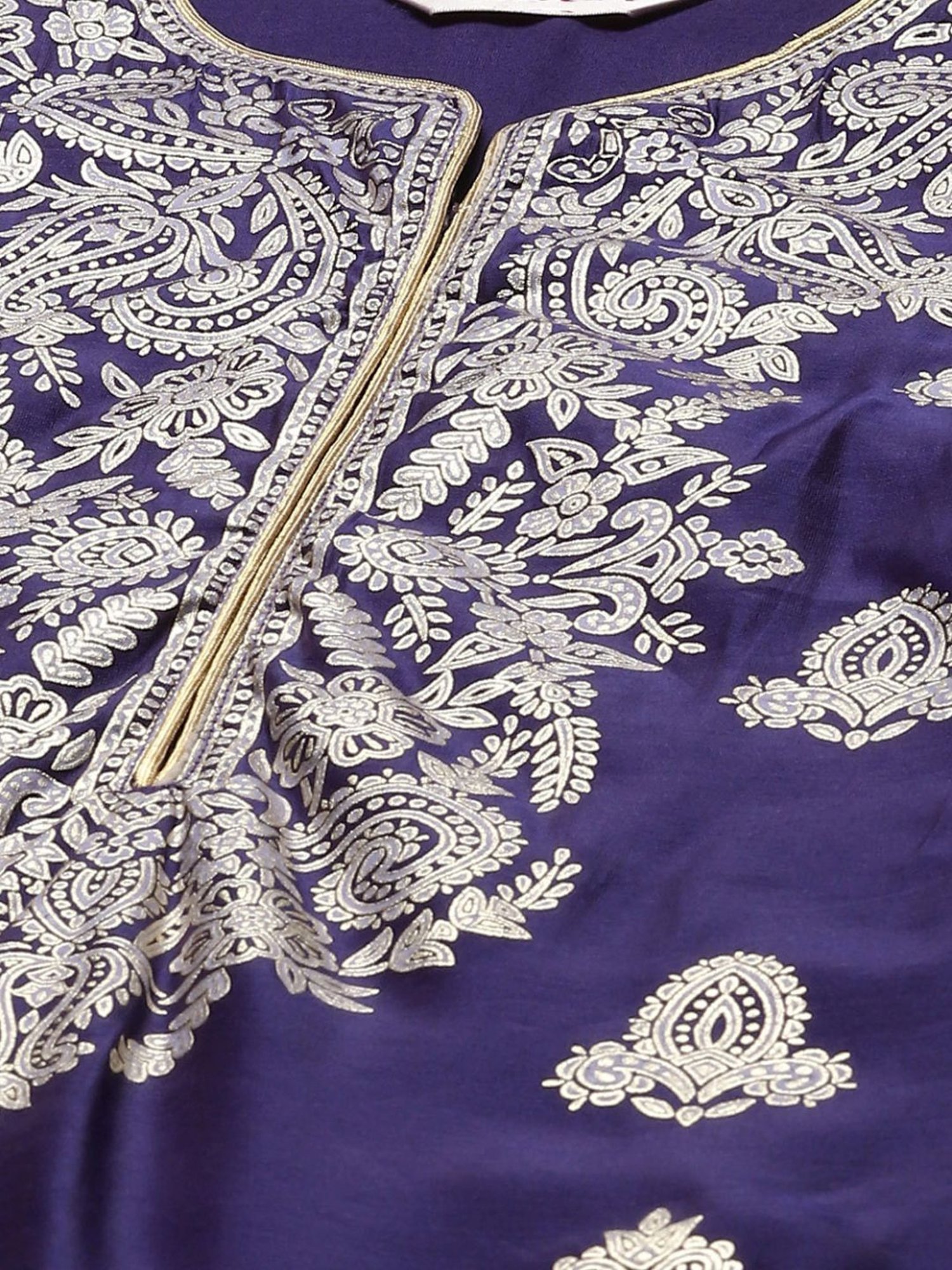 Biba Navy Printed Kurta Pant Set