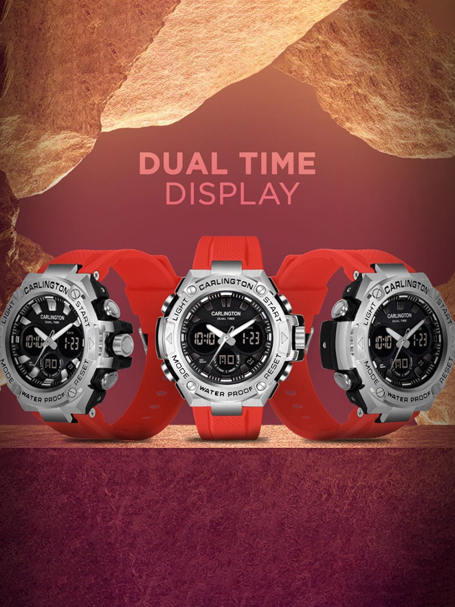 Carlington Endurance 9107 Red Chronograph Watch for Men