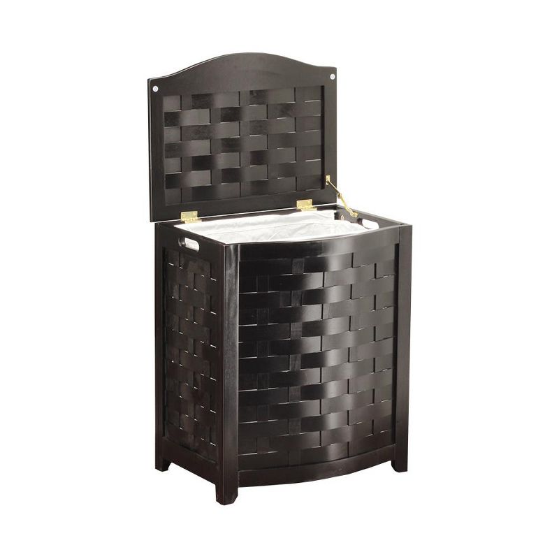 Oceanstar Bowed Front Veneer Laundry Wood Hamper with Interior Bag