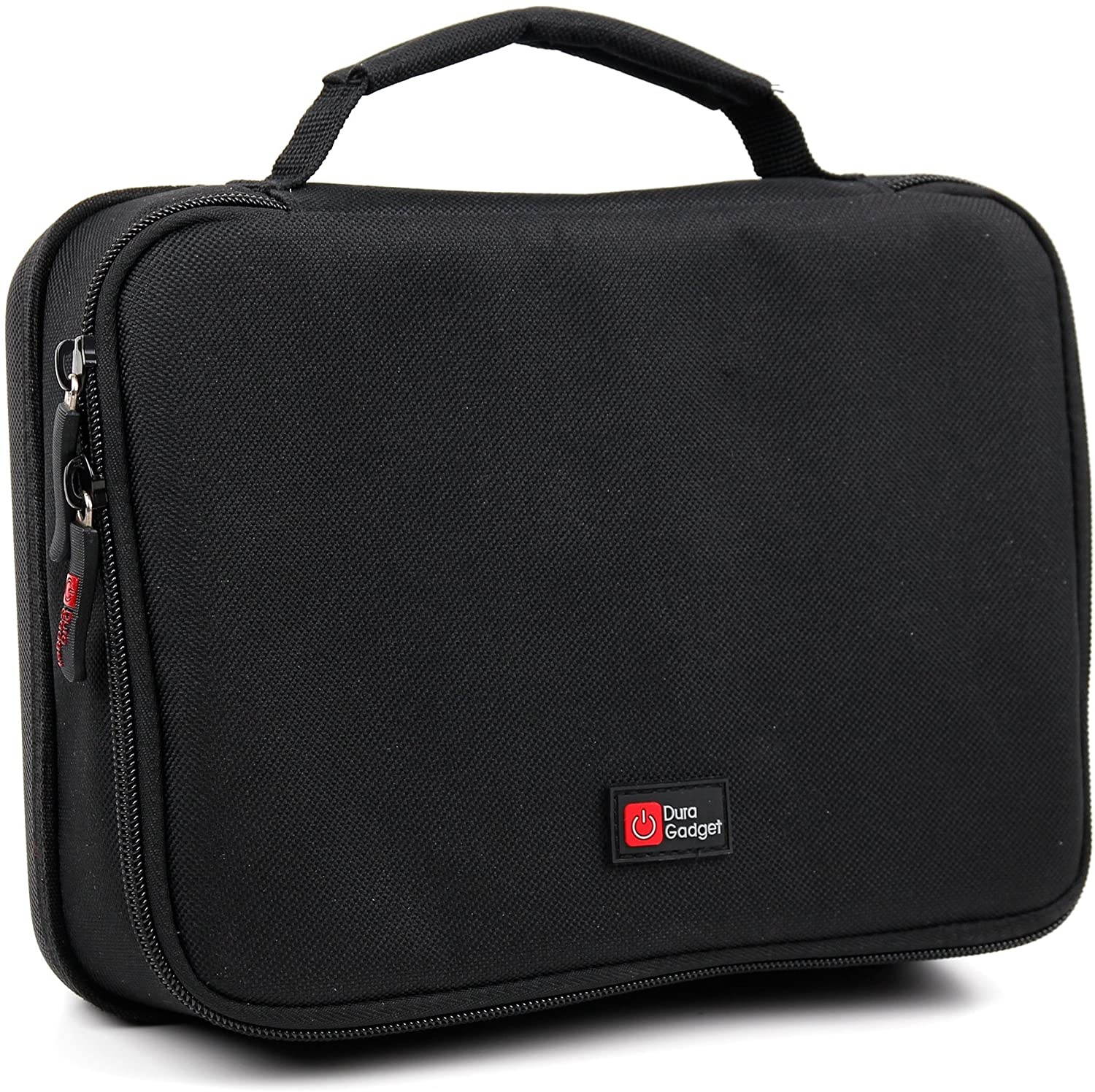 DURAGADGET Padded Black & Red Storage/Carry Case with Adjustable Dividers (Mic NOT Included) - Compatible with Trust Gaming GXT 232 Mantis Streaming PC Gaming Microphone