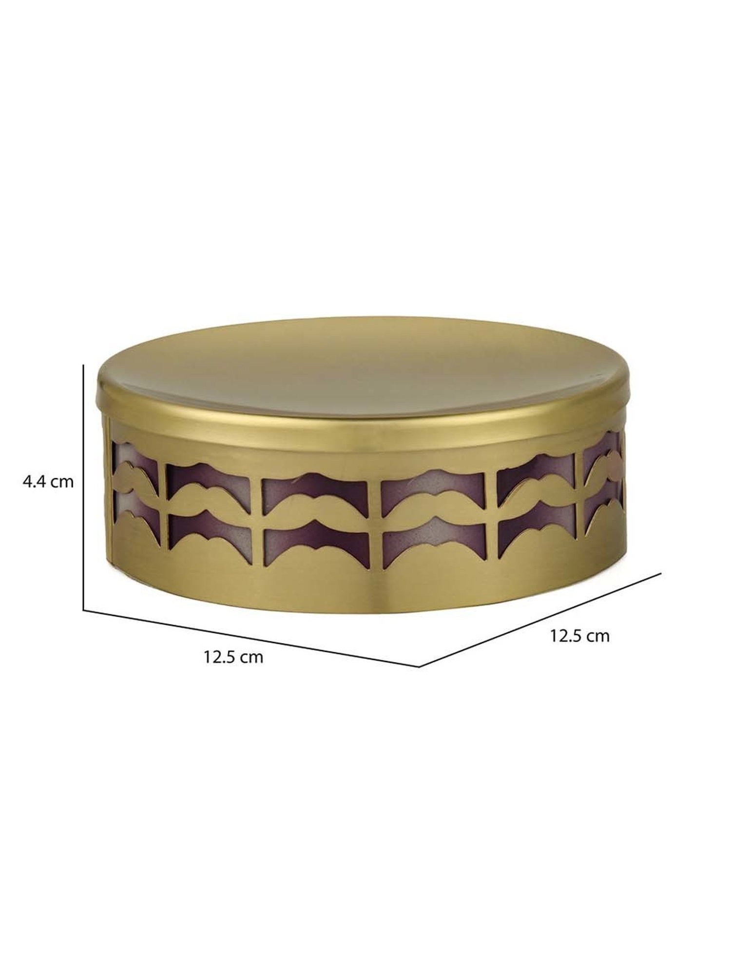 @Home Gold Steel Round Cut Out Pattern Soap Dish