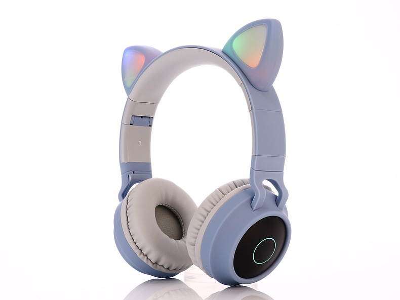 Cat Ear LED Bluetooth Headphone Bluetooth 5.0 Kids Headphones Glowing Light Handsfree Headset Gaming Earphones for PC