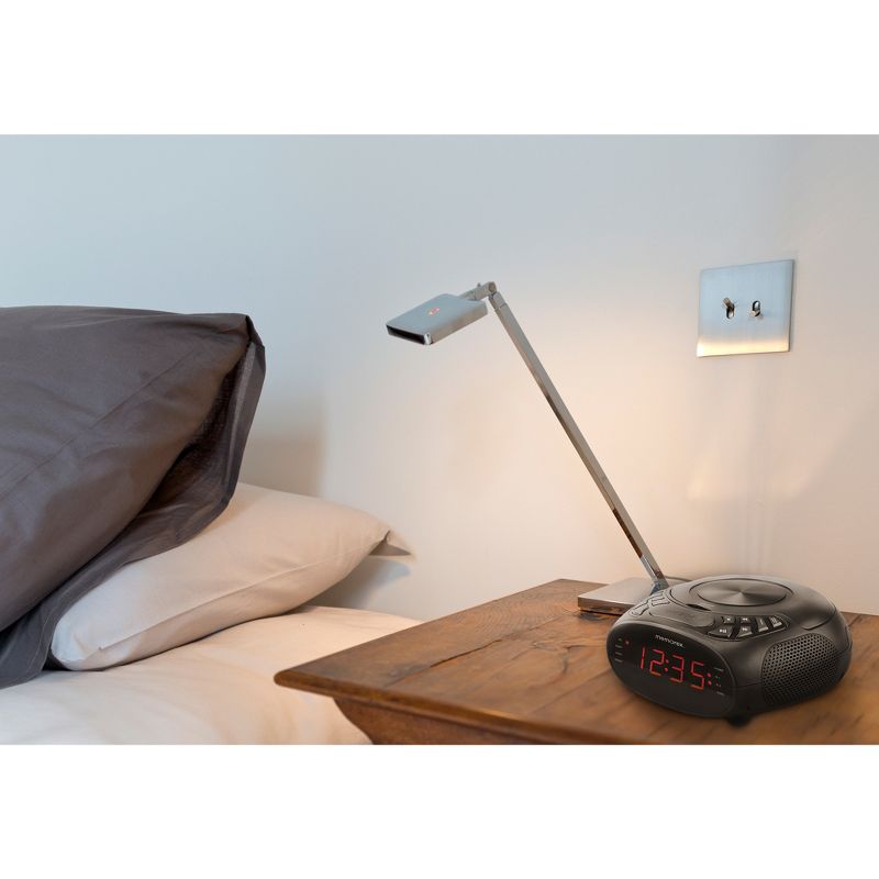 Pyle Premium Digital Alarm Dock Clock FM Radio with Adjustable Brightness Levels and LED Nightlight Compatible with Apple Products, White (2 Pack)