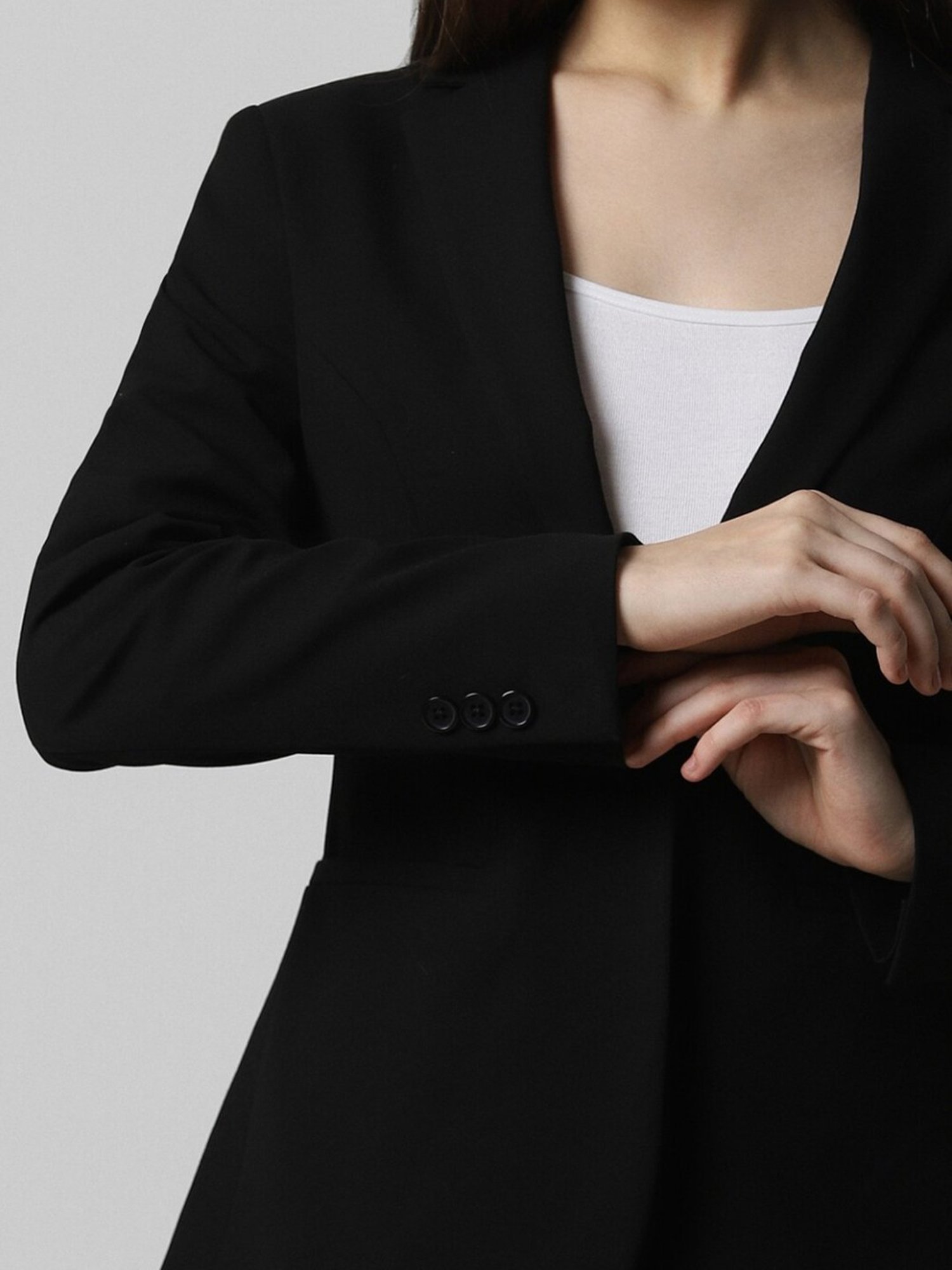 Van Heusen Black Regular Fit Formal Blazer